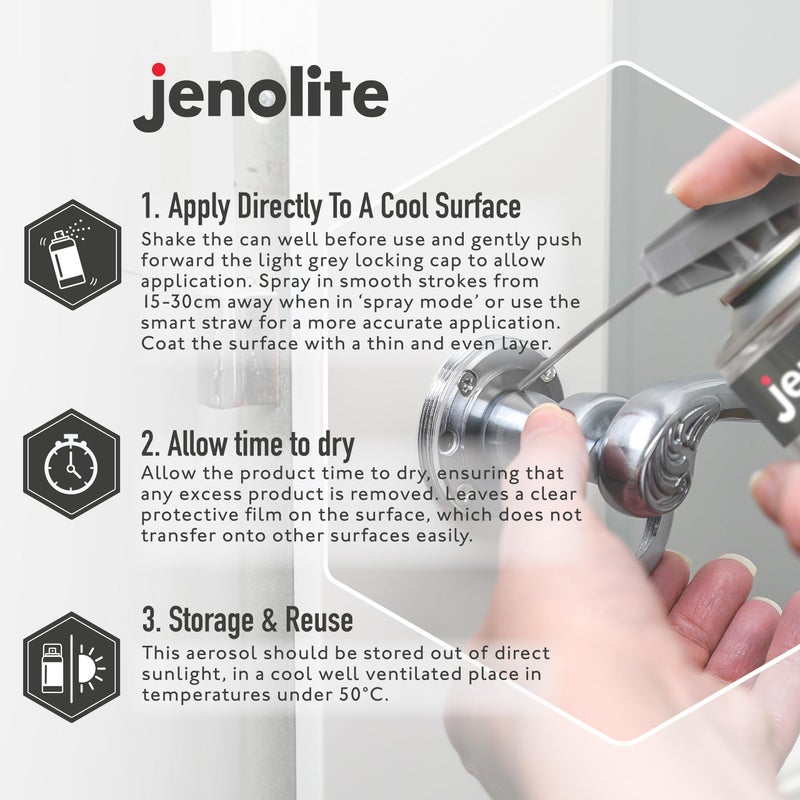JENOLITE رذاذ سيليكون جينوليت | قشة ذكية | تشحيم متعدد الاستخدامات عالي الأداء | مقاوم للحرارة، يصد الأوساخ والرطوبة، مادة تشحيم غير سامة | 400 مل (13.5 أونصة سائلة) - Image 5